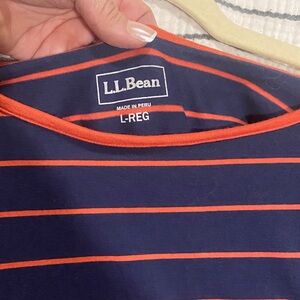 L.L. Bean Blue and Orange Striped Top